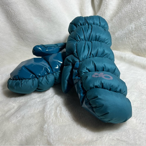 Outdoor Research Other - Outdoor Research puffy mittens teal unisex Transcendent down mittens